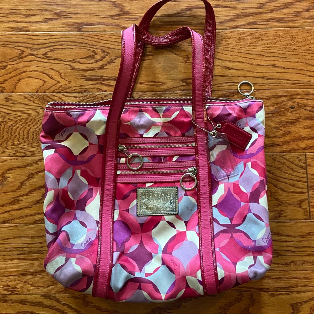 Bright Coach Poppy Big Tote Handbag *READ NOTE*